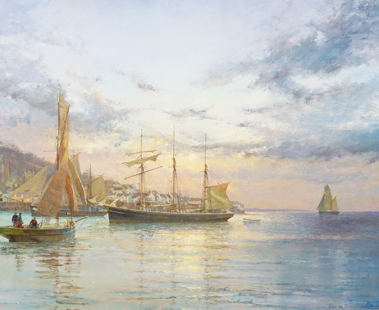 Michael Lees (20th. C), oil on canvas, Study of 'The Kathleen and May', signed and dated '93, Gallerie Marin label and various details verso, together with a booklet regarding the same ship, 59 x 74.5cm. Condition - good